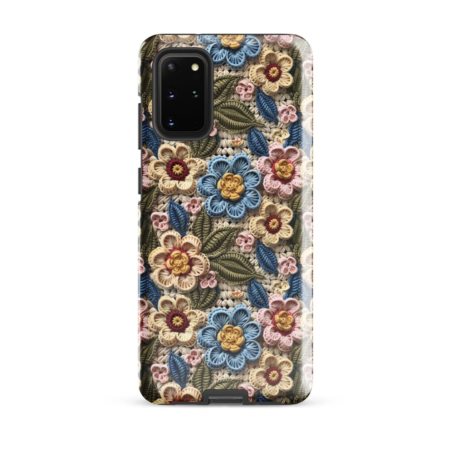 Tough case for Samsung®, floral crotchet AOP pattern design android hard sturdy phone stylish protection cover case for everyday use