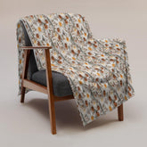 Chic Floral Crochet Throw Blanket - Stylish Fall All-Over 3D crotchet Print for Cozy Living Spaces
