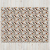 Chic Floral Crochet Throw Blanket - Stylish Fall All-Over 3D crotchet Print for Cozy Living Spaces