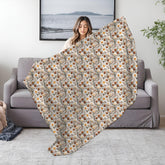 Chic Floral Crochet Throw Blanket - Stylish Fall All-Over 3D crotchet Print for Cozy Living Spaces