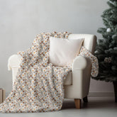 Chic Floral Crochet Throw Blanket - Stylish Fall All-Over 3D crotchet Print for Cozy Living Spaces
