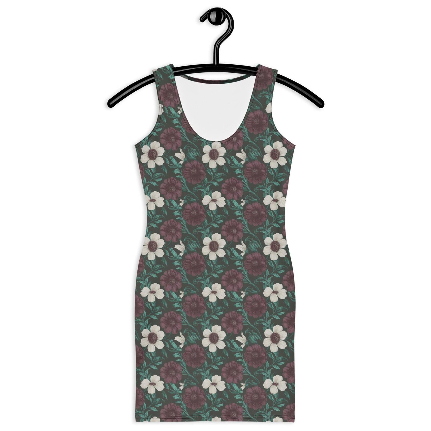 Floral All-Over Print Bodycon Dress | Fall Fashion | Elegant Floral above knee Dress | Trendy Party Outfit