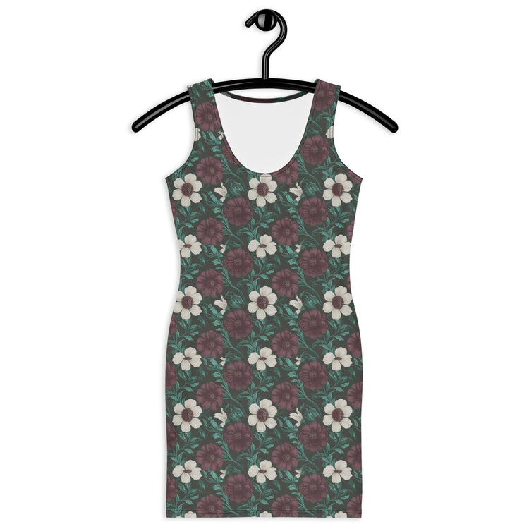 Floral All-Over Print Bodycon Dress | Fall Fashion | Elegant Floral above knee Dress | Trendy Party Outfit