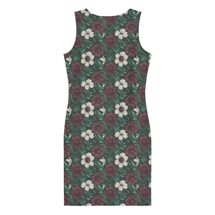 Floral All-Over Print Bodycon Dress | Fall Fashion | Elegant Floral above knee Dress | Trendy Party Outfit