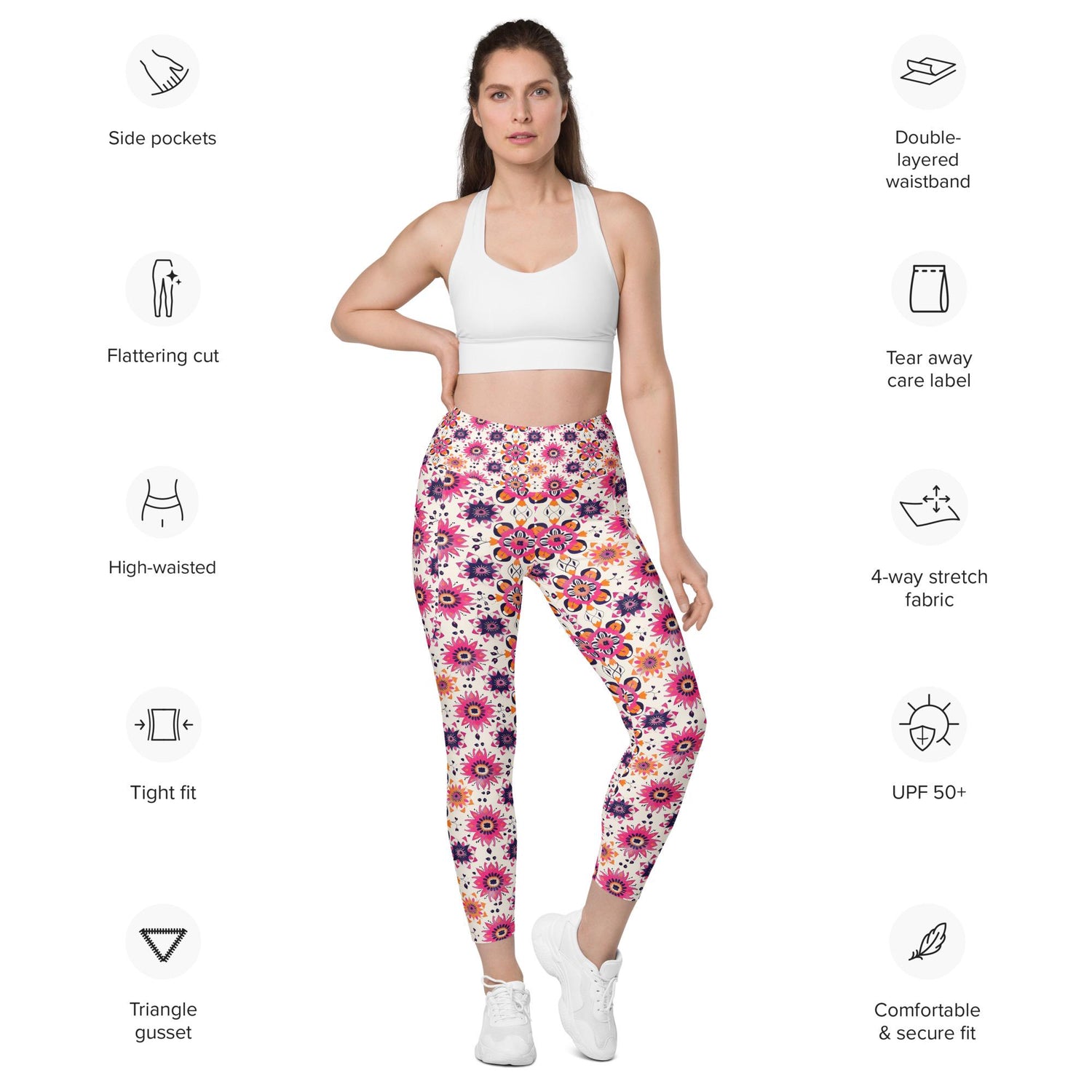 Vibrant All-Over Print Leggings for Women with Pockets - Stylish & Comfortable Design