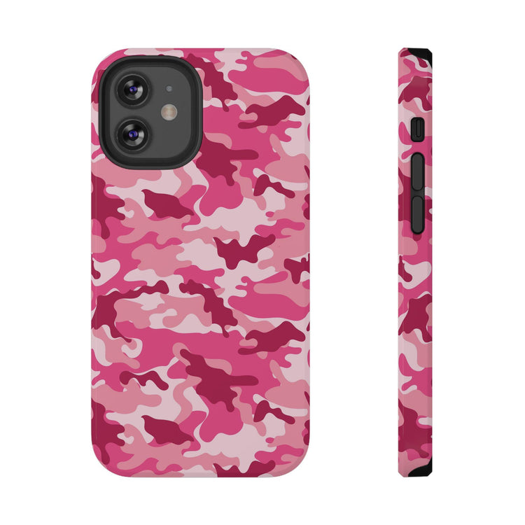 Pink Camo Impact-Resistant Phone Case, Trendy Phone Accessory, Gift for Her, Stylish Protection, Durable Case for Teens and Adults