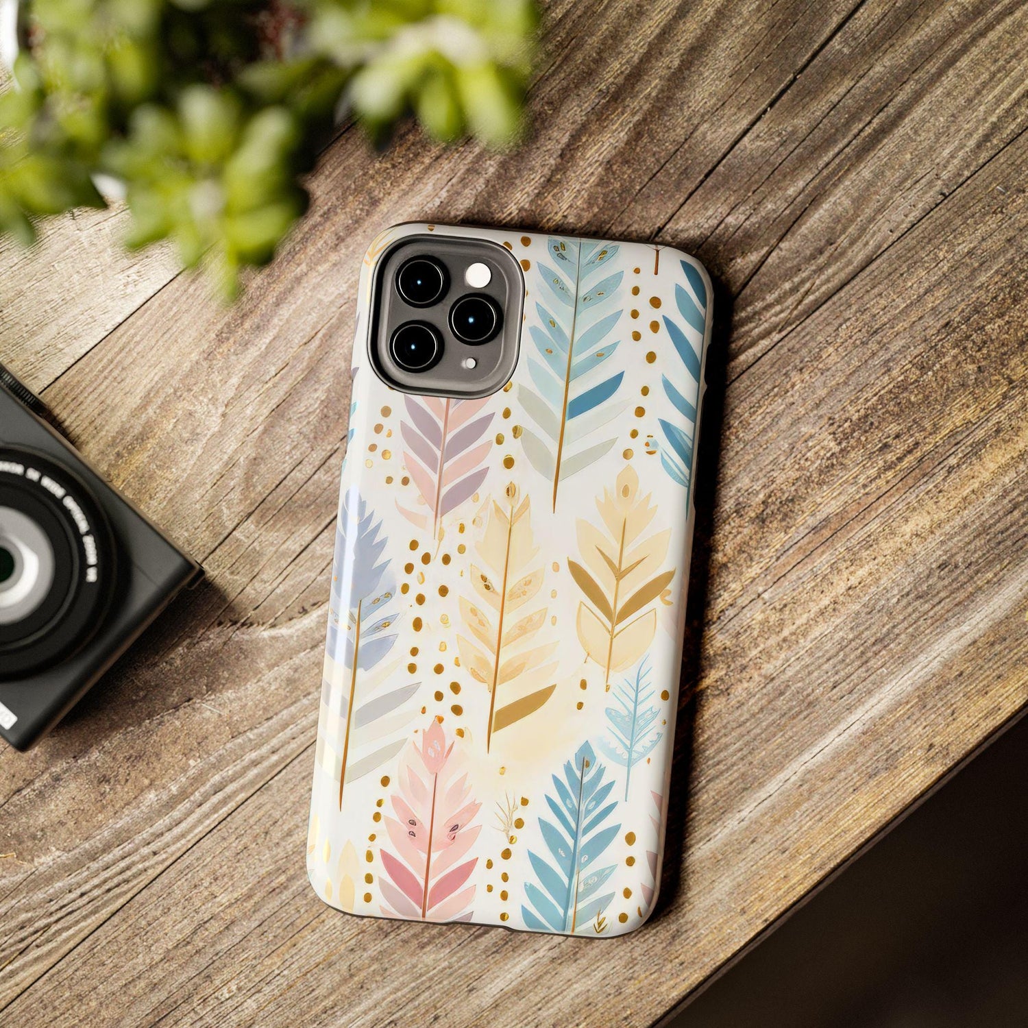 Boho Chic Tough Phone Case, Floral Phone Cover, Protective Case for iPhone, Gift for Her, Nature Lover Accessory
