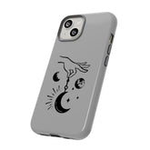 Tough Cases, Celestial Tarot designed Matte Glossy White Hard IPhone Cover Case, Astrology inspired gift item