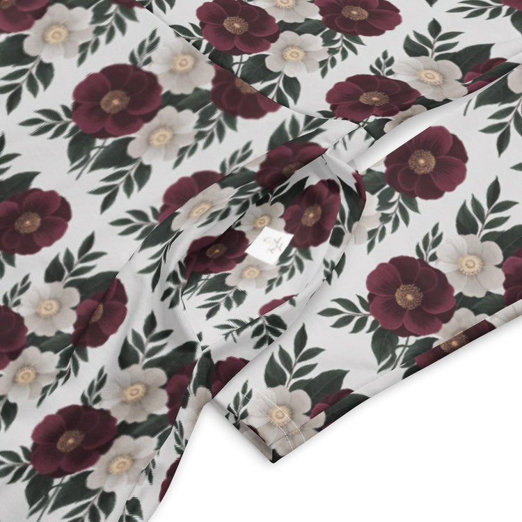 Floral All-Over Print Long Sleeve Midi Dress with Pockets – Feminine Fit & Flared Style