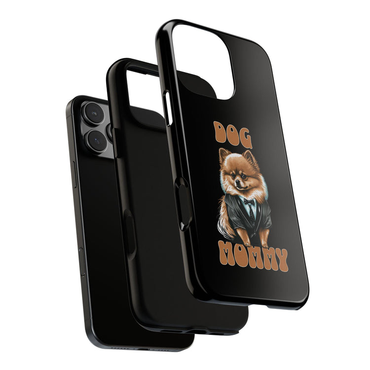 Tough Cases, Dog Mommy, Strong Sturdy Iphone case, Animal Print Design, Black phone case cover, Dog Owner gift