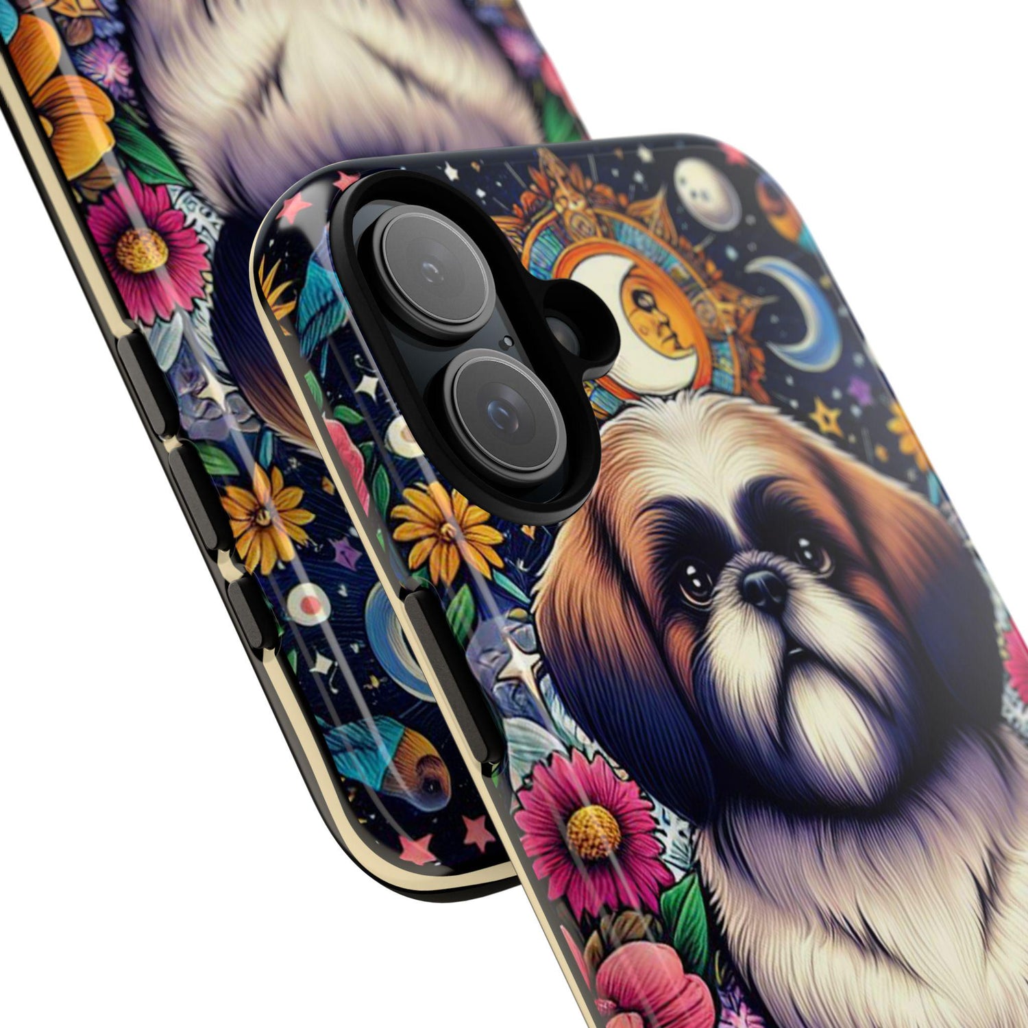 Tough Cases, Shih Tzu Celestial Tarot Card iPhone 16/15 Cover, Dog Pet Design, Protective Phone Accessories, Unique Gifts, Phone Shell