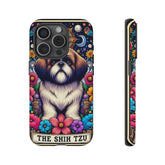 Tough Cases, Iphone14 cute shih tzu cell phone cover, I phone15 hard cover shell case, cute dog Tarot card, Celestial pet design
