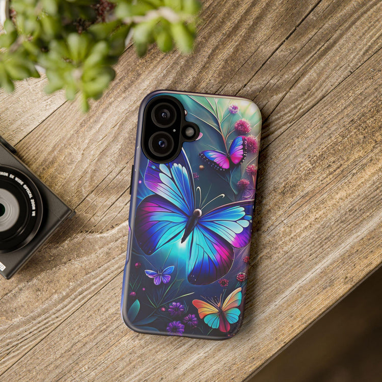 Tough Cases, Vibrant colorful Butterfly Iphone sturdy hard cover everyday phone case, Iphone 14, Iphone 15, Iphone 13 mini
