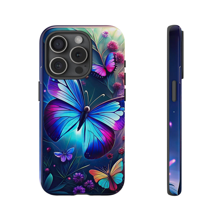 Phone Case, Tough Cases, Vibrant Butterfly Print, Iphone 16/15/13 Mini, Hard Cover, Everyday Protection, Colorful Case, Sturdy Phone Case