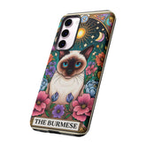 Animal Print Samsung Galaxy Tough Case, Burmese Cat Portrait Phone Cover, Kitty Tarot Card, Phone Accessories, Custom Phone Cases