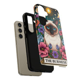 Animal Print Samsung Galaxy Tough Case, Burmese Cat Portrait Phone Cover, Kitty Tarot Card, Phone Accessories, Custom Phone Cases