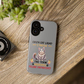 Tough Cases. Iphone 14 sturdy case, Iphone15 funny case, Sarcastic Crazy Cat Lady, Matte phone covers, cat lover gift