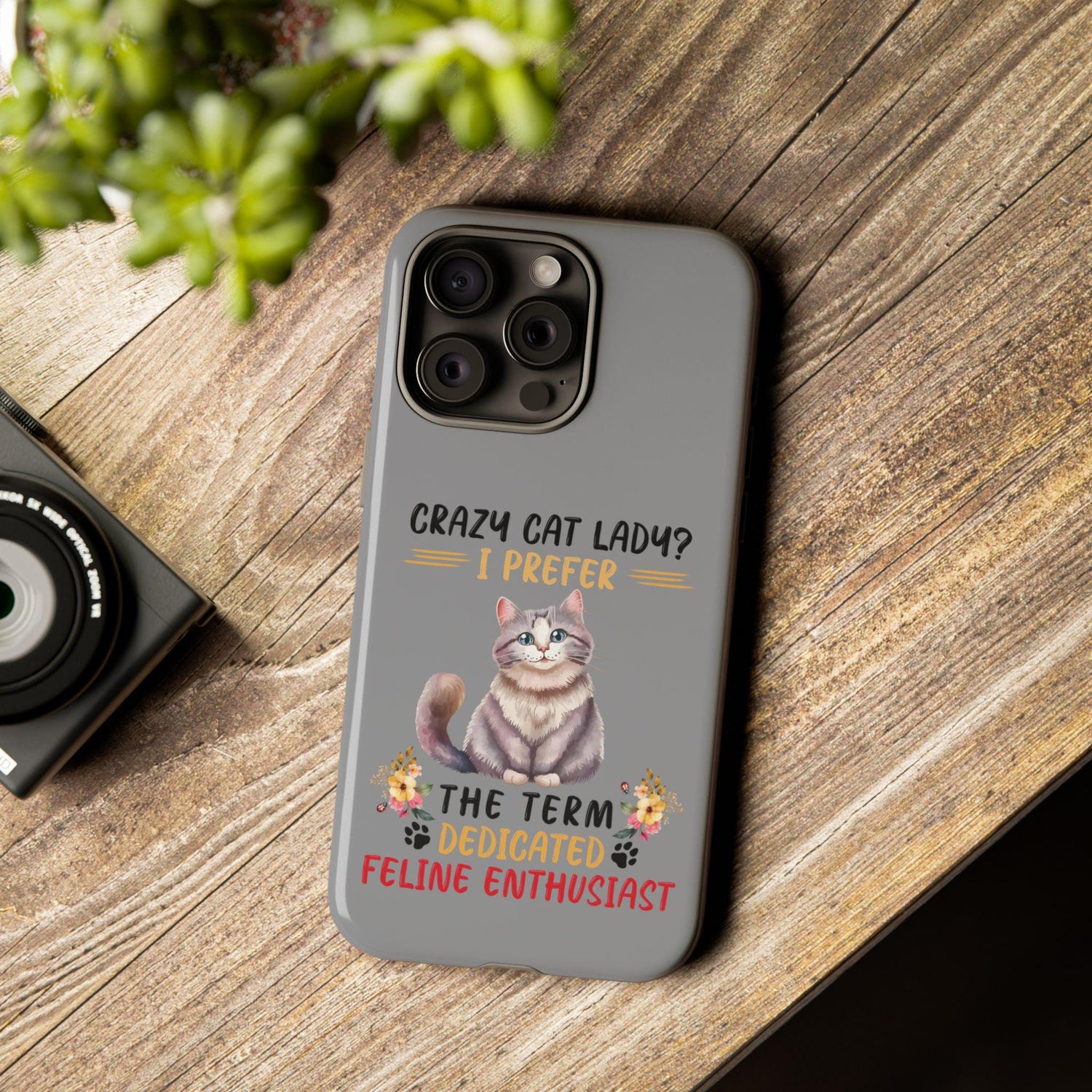Tough Cases. Iphone 14 sturdy case, Iphone15 funny case, Sarcastic Crazy Cat Lady, Matte phone covers, cat lover gift