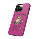 Tough Cases, Pink Humorous sturdy iphone case cover, Funny College Grad gift, Animal Print design, Owl portrait, iphone designs