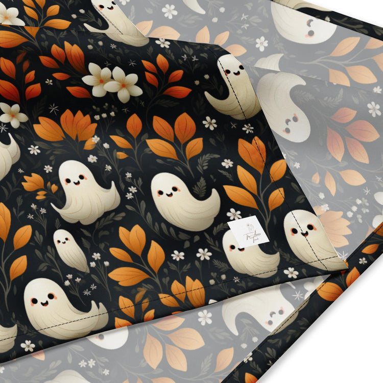 Halloween Pet Bandana all over mini ghosts print stylish casual walk travel designer adorable cat dog human scarf