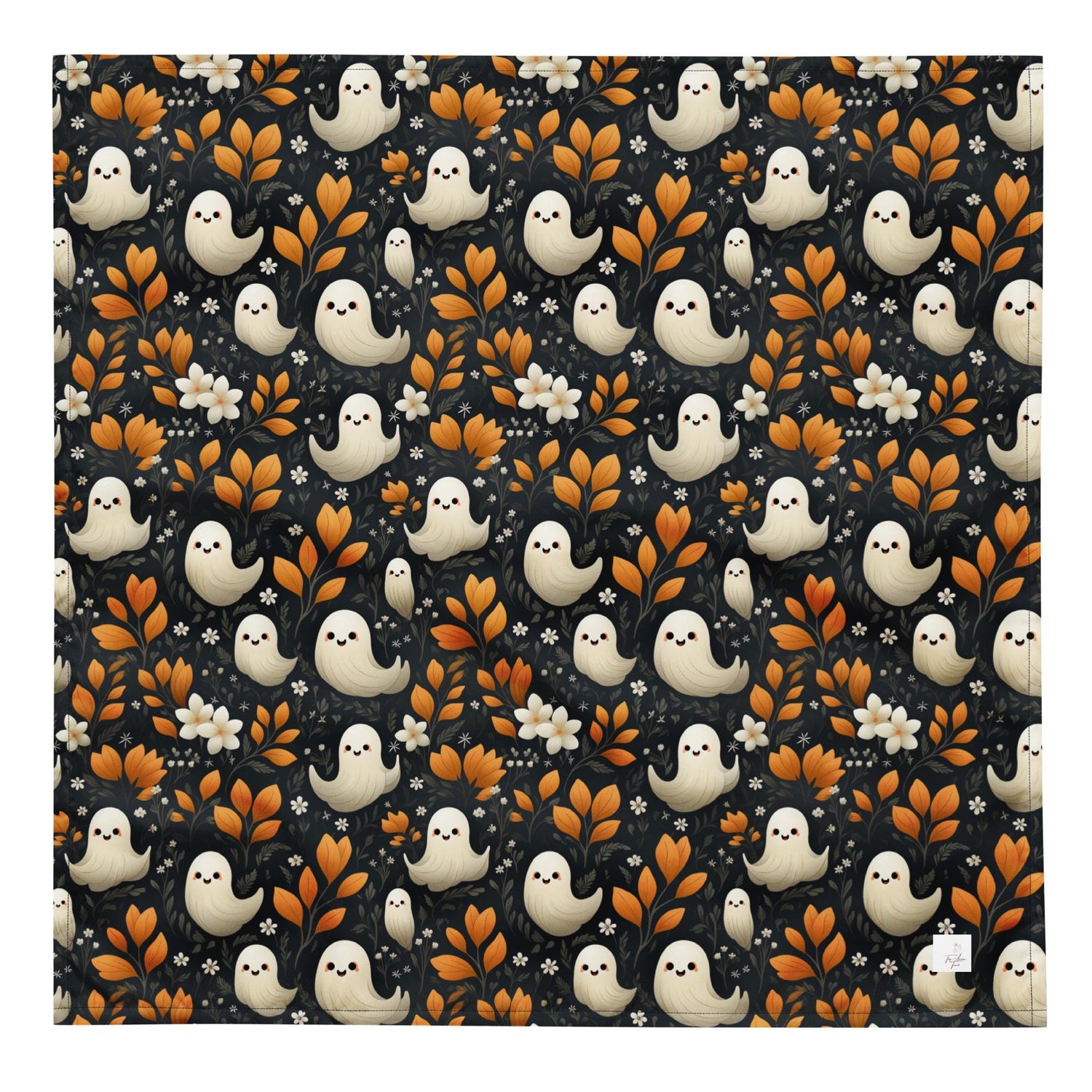 Halloween Pet Bandana all over mini ghosts print stylish casual walk travel designer adorable cat dog human scarf