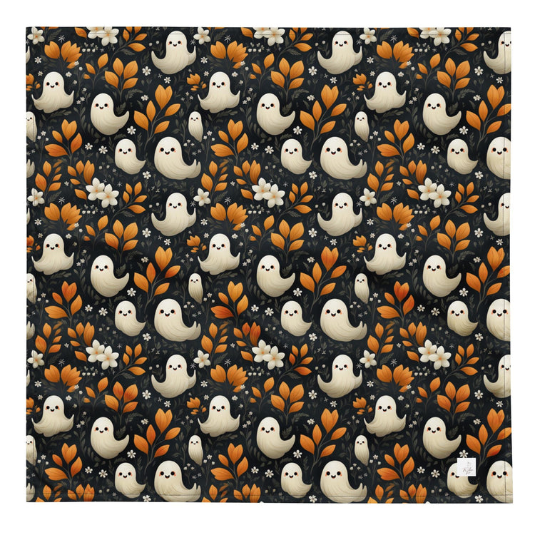 Halloween Pet Bandana all over mini ghosts print stylish casual walk travel designer adorable cat dog human scarf