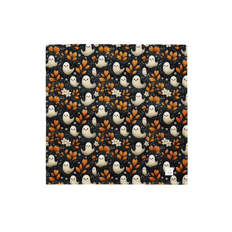 Halloween Pet Bandana all over mini ghosts print stylish casual walk travel designer adorable cat dog human scarf
