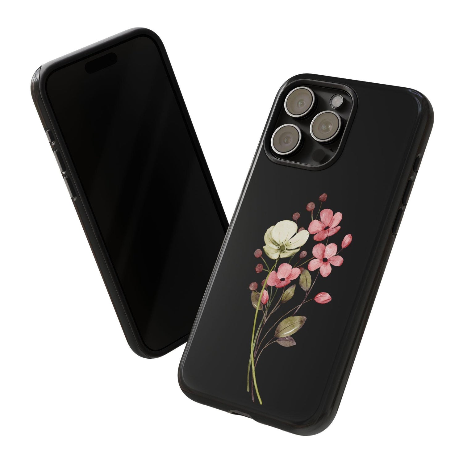 Tough Cases,Iphone 14 flower designed phone cover, Iphone 15 floral inspired case, College Female Grad gift, High School Teen gift