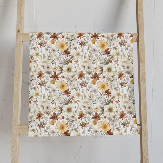 Floral Hand Towel, Boho Kitchen Decor, Bathroom Linen, Gift for Her, Eco-Friendly Home Accessories