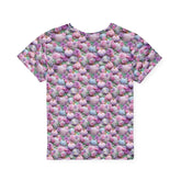 Kids Sports Jersey, Fun Floral Pattern T-Shirt for Young Athletes, Perfect for Birthdays, Sports Events, or Casual Outings
