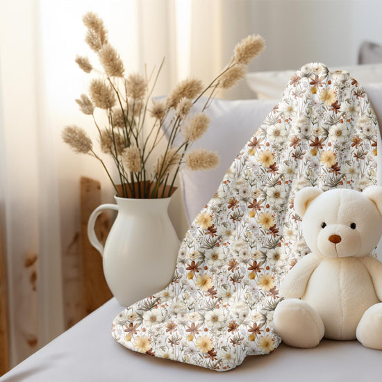 Cozy Floral Fleece Baby Blanket, Soft Floral Baby Blanket, Nursery Decor, Baby Shower Gift, Floral Print Blanket
