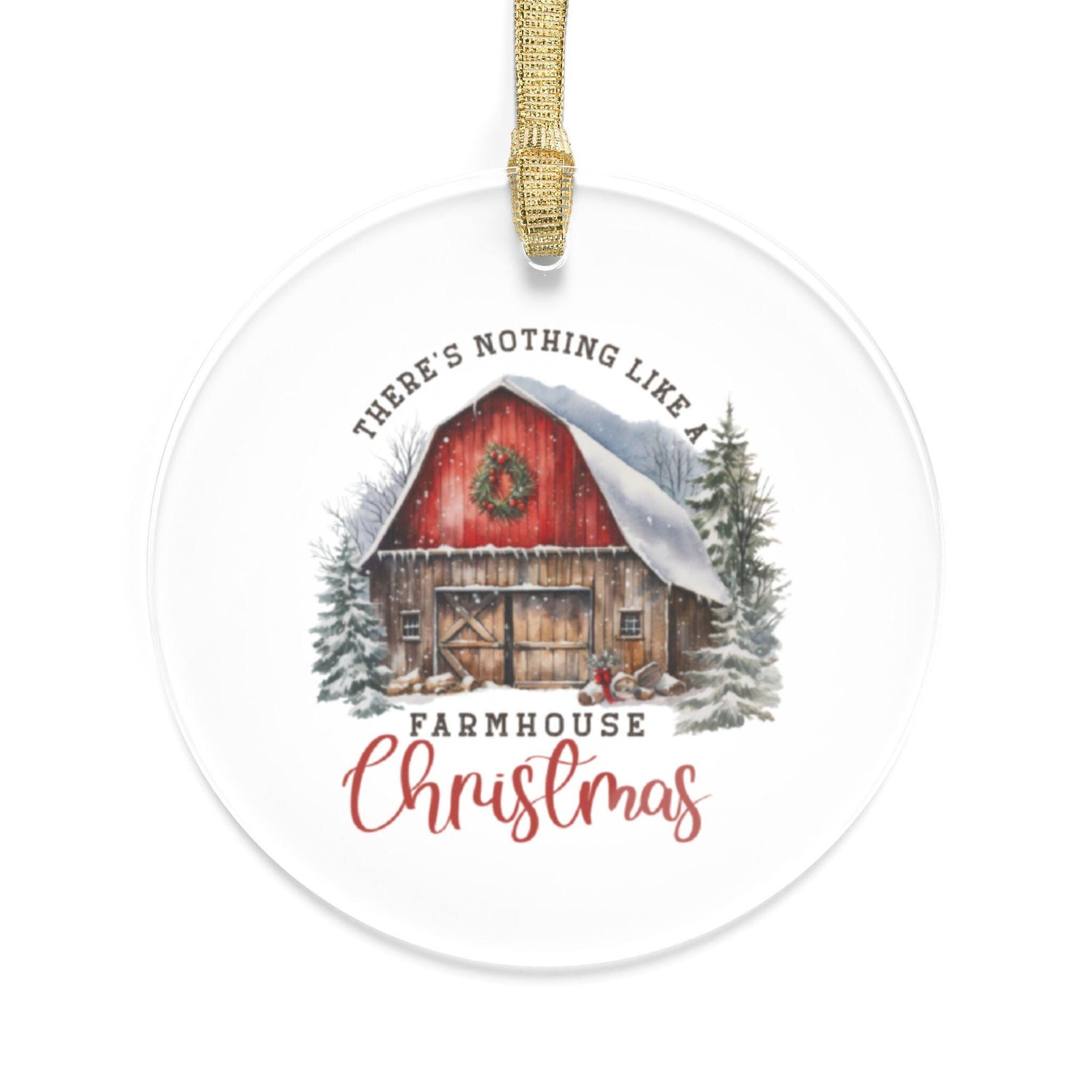 Acrylic Ornaments, Farmhouse Decorations, Tree Ornaments, Xmas ornaments, Country Xmas, Xmas Barn, Holiday Decor, Room Decor - Rustic