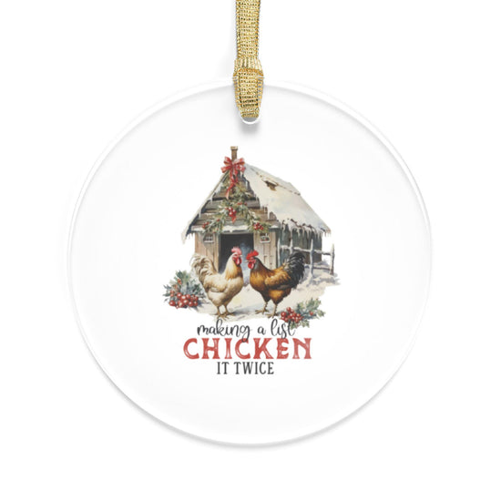 Handcrafted Acrylic Ornaments - Country Christmas Decor - Farmhouse Rooster Designs - Unique Holiday Tree Ornaments