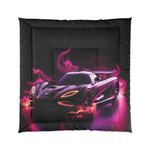 Comforter - Hot Rod Exotic Race Car AI Artwork Designer Quilt, Boy Room Decor Gift, Cozy Warm Modern Day Bedspread, Teen Bedroom Decor,