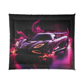 Comforter - Hot Rod Exotic Race Car AI Artwork Designer Quilt, Boy Room Decor Gift, Cozy Warm Modern Day Bedspread, Teen Bedroom Decor,