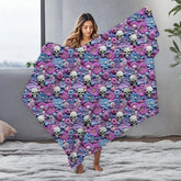 Skull & Floral Velveteen Blanket, Two- Sided Cozy Throw for Home Decor, Perfect for Halloween, Day of the Dead, Gothic Style, Unique Gift