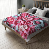 Floral Microfiber Two- Sided Blanket, Cozy Home Decor, Soft Pet Blanket, Chic Gift for Her, Spring Vibes, Garden Lover&