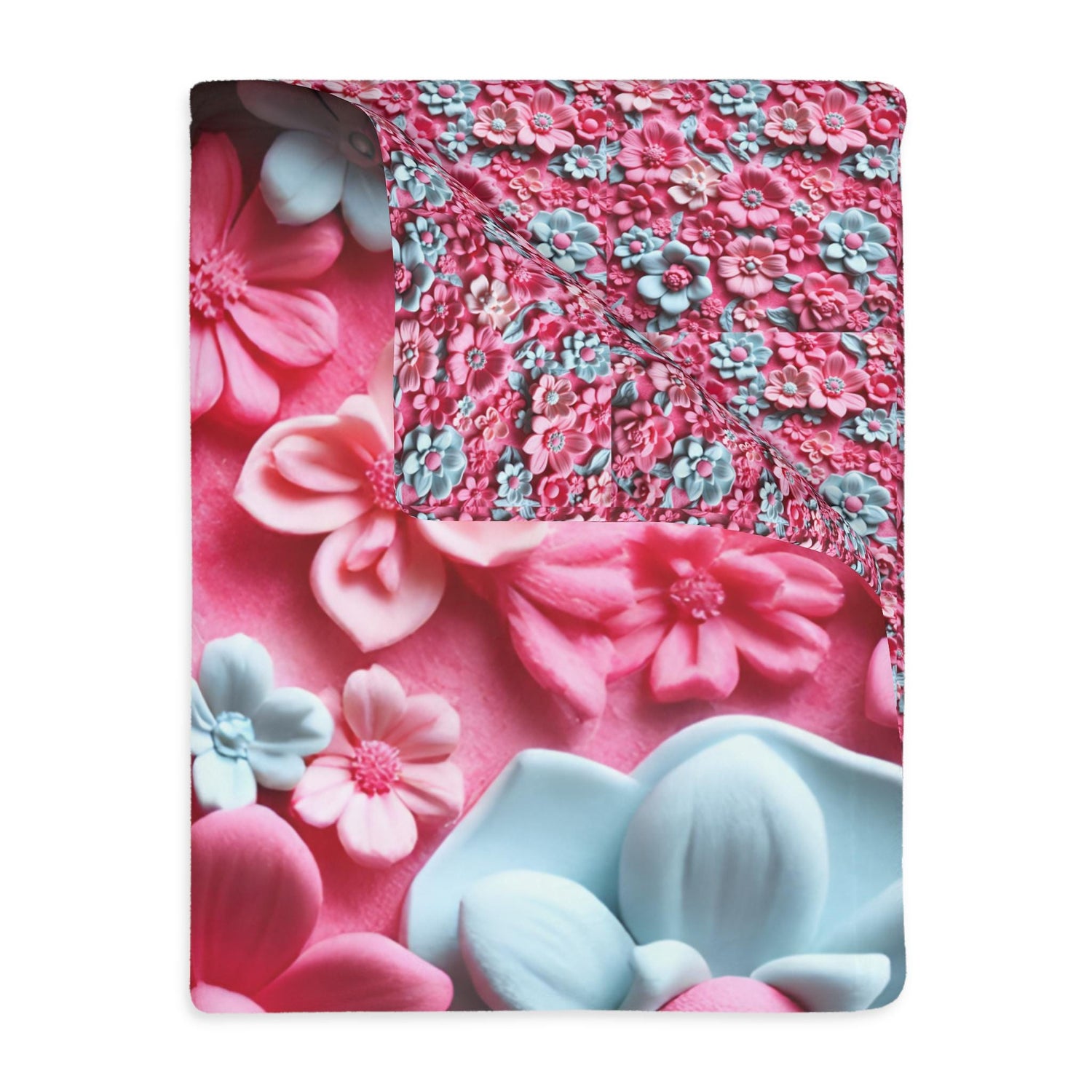 Floral Microfiber Two- Sided Blanket, Cozy Home Decor, Soft Pet Blanket, Chic Gift for Her, Spring Vibes, Garden Lover&