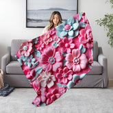Floral Microfiber Two- Sided Blanket, Cozy Home Decor, Soft Pet Blanket, Chic Gift for Her, Spring Vibes, Garden Lover&