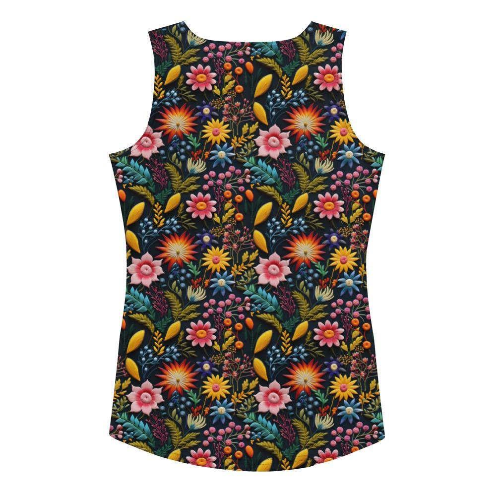 Floral Pattern Sublimation Cut & Sew Tank Top - Custom Female Apparel