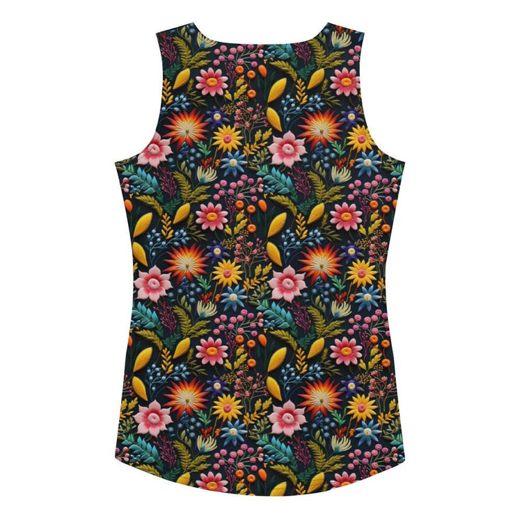 Floral Pattern Sublimation Cut & Sew Tank Top - Custom Female Apparel