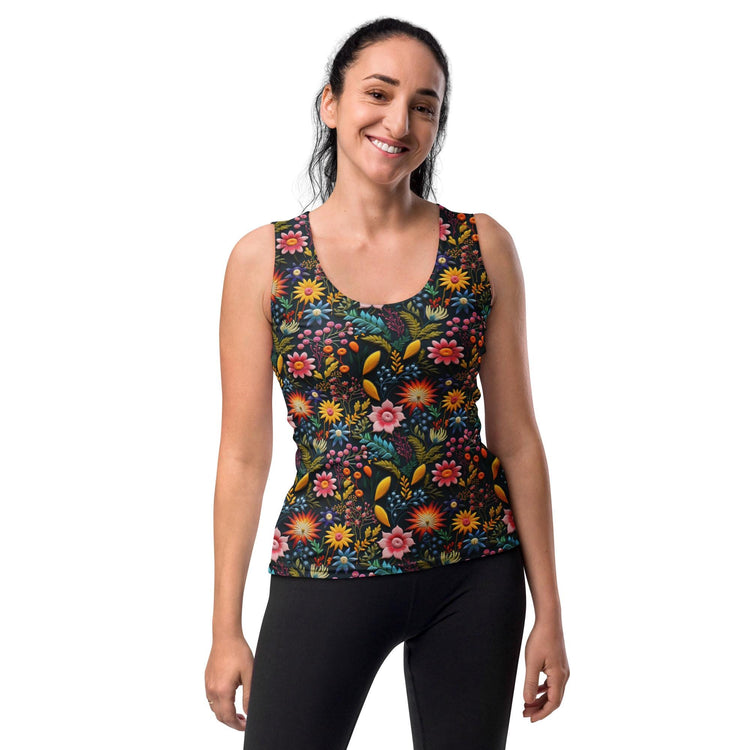 Floral Pattern Sublimation Cut & Sew Tank Top - Custom Female Apparel