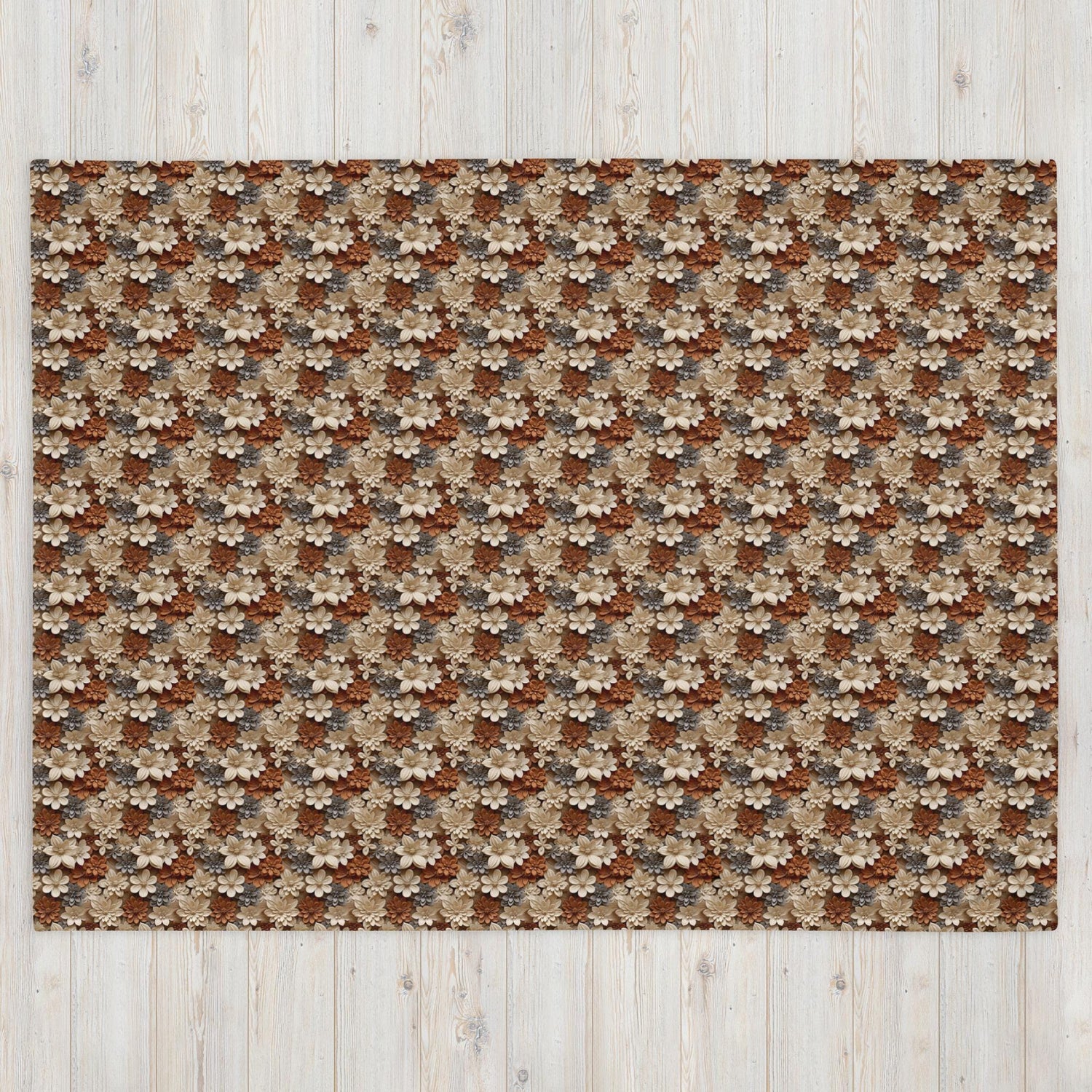 Stylish Fall Floral Throw Blanket | Cozy Fleece for Couch, Bedroom, and Playroom | Trendy Autumn Decor