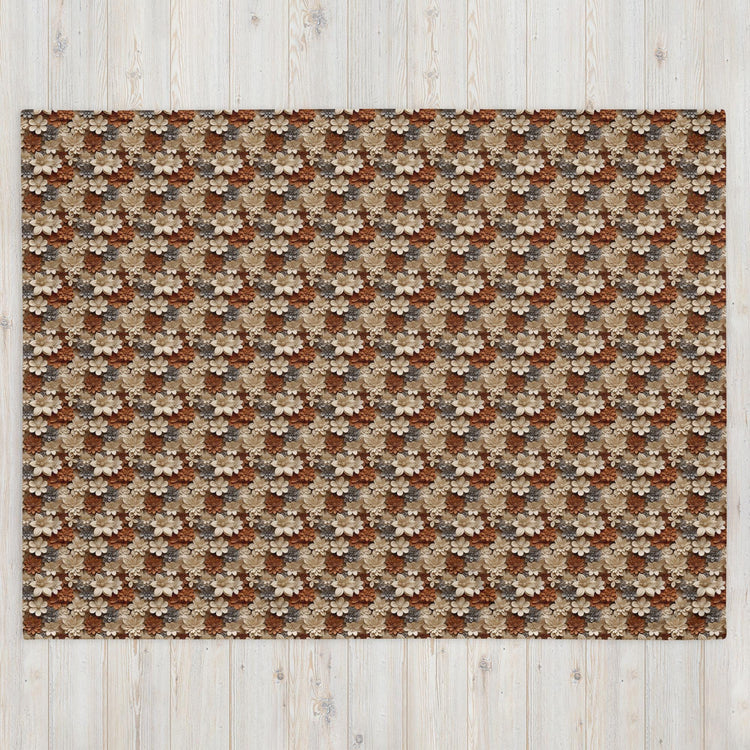 Stylish Fall Floral Throw Blanket | Cozy Fleece for Couch, Bedroom, and Playroom | Trendy Autumn Decor