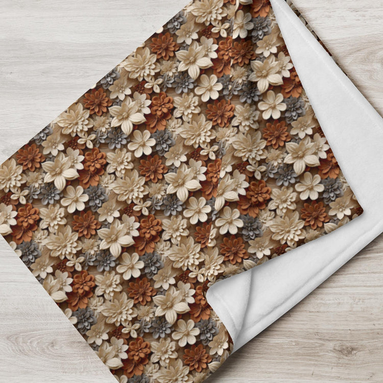 Stylish Fall Floral Throw Blanket | Cozy Fleece for Couch, Bedroom, and Playroom | Trendy Autumn Decor