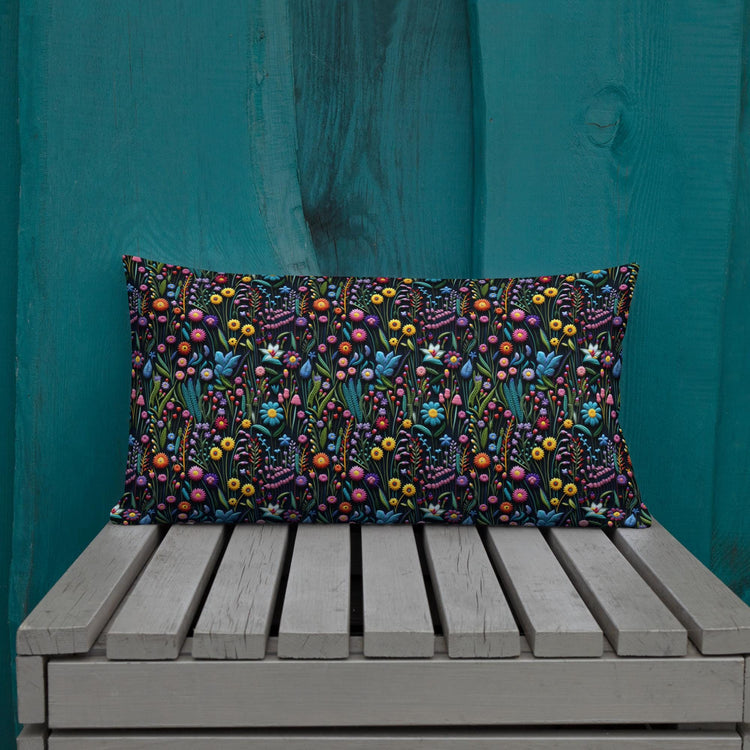 Premium Floral All-Over Print Throw Pillow - Soft Couch & Bed Cushion for Cozy Decor