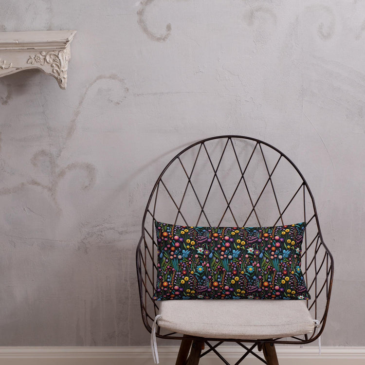 Premium Floral All-Over Print Throw Pillow - Soft Couch & Bed Cushion for Cozy Decor