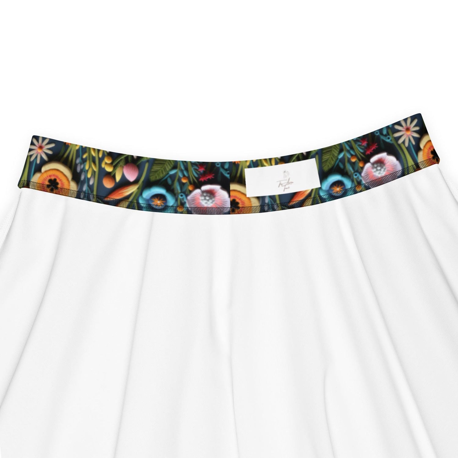 Vibrant All-Over 3D Threaded Floral Print Skater Skirt | Feminine Summer Style | Customizable Sizes