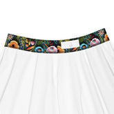 Vibrant All-Over 3D Threaded Floral Print Skater Skirt | Feminine Summer Style | Customizable Sizes