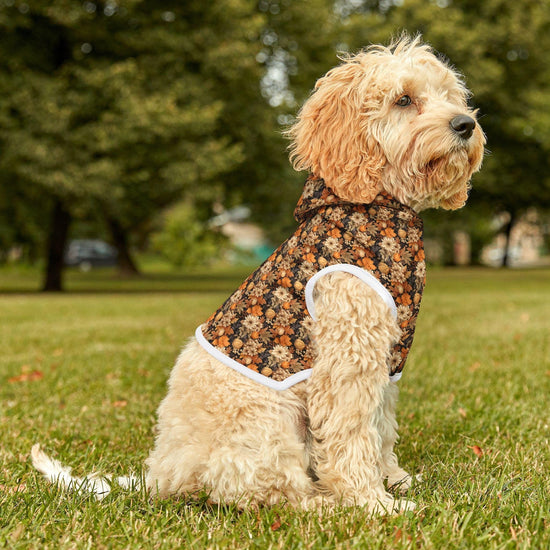 Sudadera con capucha floral para mascotas, suéter acogedor para perros en otoño, linda chaqueta para gatos, perfecta para el otoño, regalo para amantes de los animales, diversión al aire libre